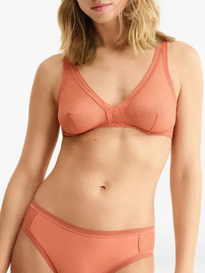 Eres Underwire Triangle Mesh Bra In Orange