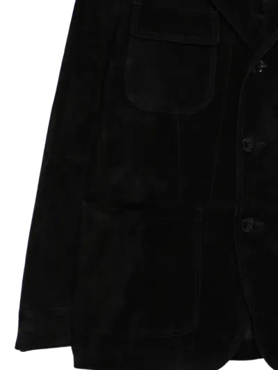皮质西装夹克