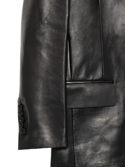 Tom Ford Leather Coat In Black