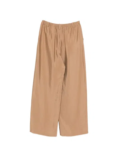 Alysi Elasticated Palazzo Pants In Brown