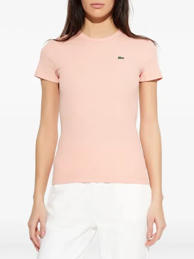 Lacoste Cotton Logo T-shirt In Pink