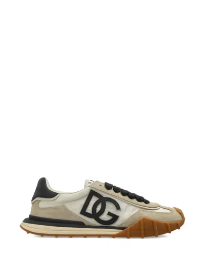 Dolce & Gabbana Dg Athletic Black Low Top Sneakers With Logo Patch On The Tongue And Maxi Logo On The Side In Suede  In Multi