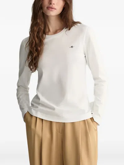 Gant Shield Long-sleeve T-shirt In White