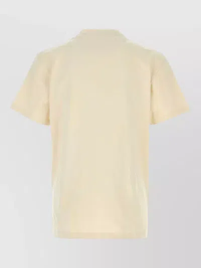 Alexander Mcqueen Men Cotton T-shirt With A Flocked Logo Printed In Neutral