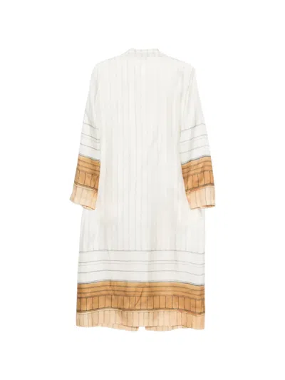 Alysi Striped Buttoned Jacket In Neutral