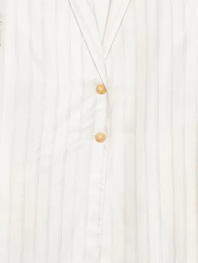 Alysi Striped Buttoned Jacket In Neutral