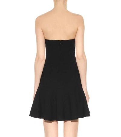 Shop Dolce & Gabbana Strapless Wool Dress In Black