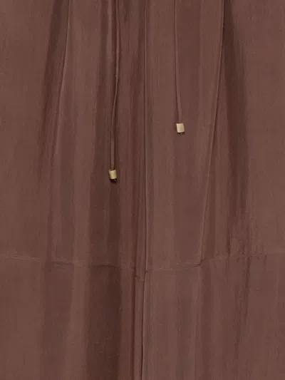 Alysi Drawstring Straight Trousers In Brown
