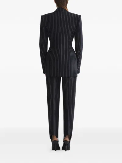Mugler Pinstripe Double-breasted Jacket In Multi