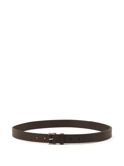 Lanvin Compagnon Leather Belt In Brown