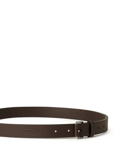 Lanvin Compagnon Leather Belt In Brown