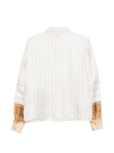 Alysi Long Sleeved Striped Shirt In Neutral