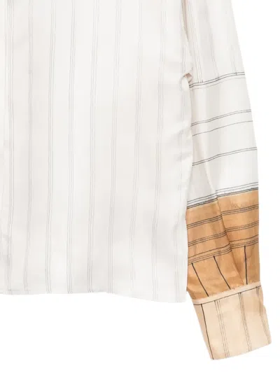 Alysi Long Sleeved Striped Shirt In Neutral