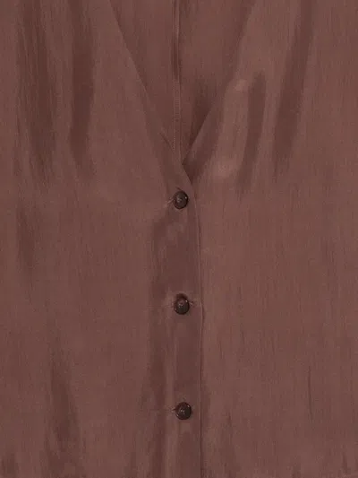 Alysi V-neck Button Jacket In Brown