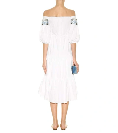 Shop Peter Pilotto Long Pallas Cotton-blend Dress In White