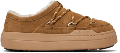 Moon Boot Park Suede Slipper Sneakers In Brown