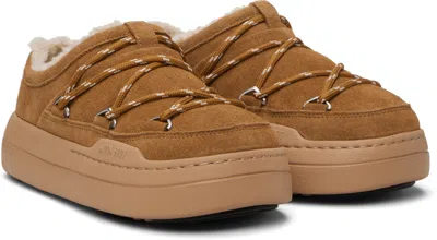 Moon Boot Park Suede Slipper Sneakers In Brown