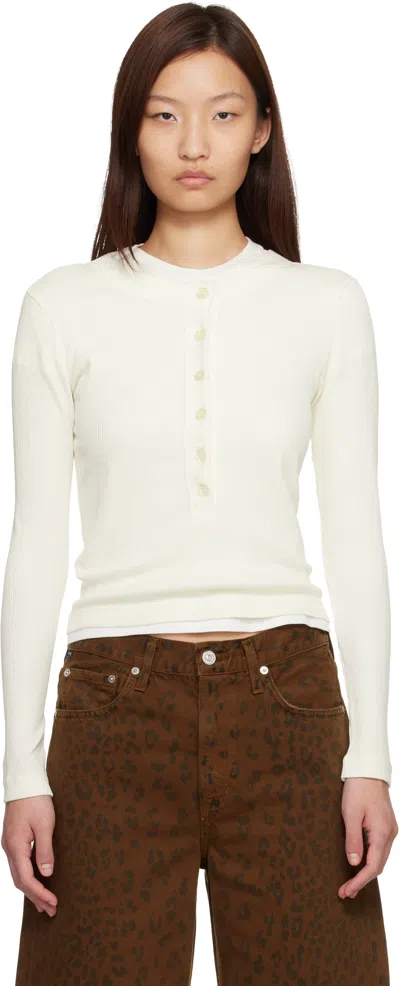 Citizen Of Humanity Citizens Of Humanity Varra Henley T-shirt In Green