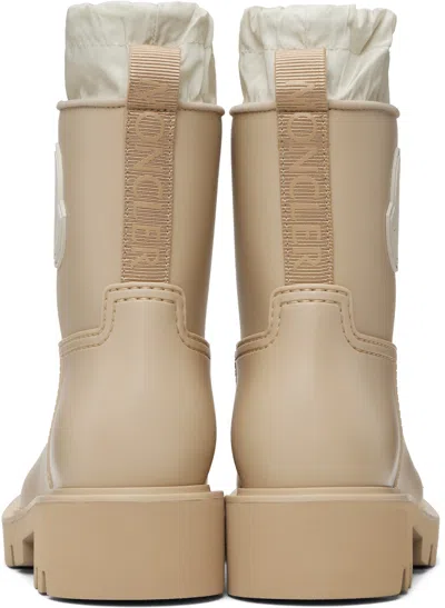 Moncler Drawstring-closure Logo-patch Boots In Neutral