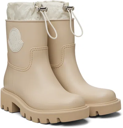 Moncler Drawstring-closure Logo-patch Boots In Neutral