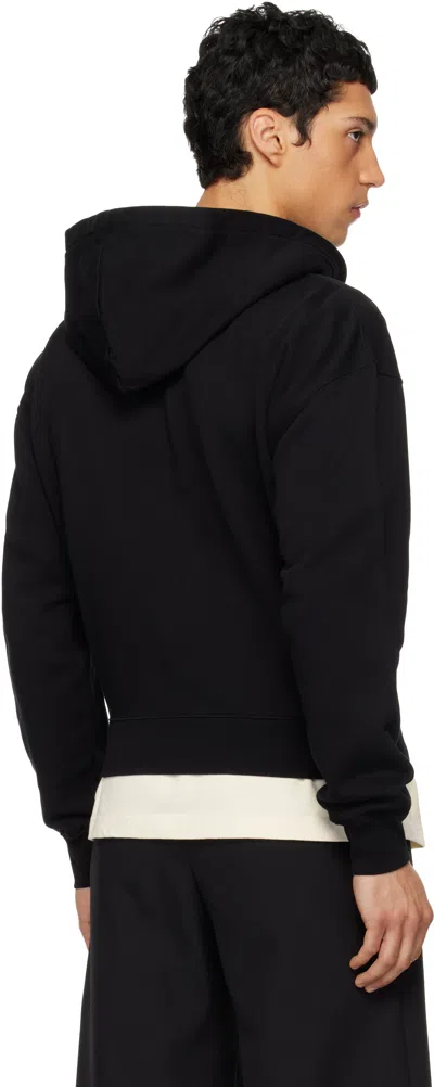 Jacquemus Le Hoodie Zip Gros Hooded Cotton Sweatshirt In Black