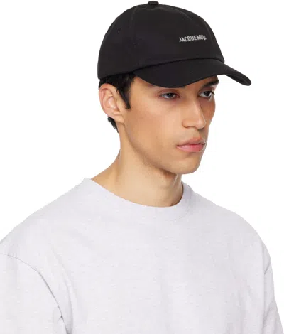 Jacquemus Gadjo Logo-embellished Cotton-twill Baseball Cap In Black