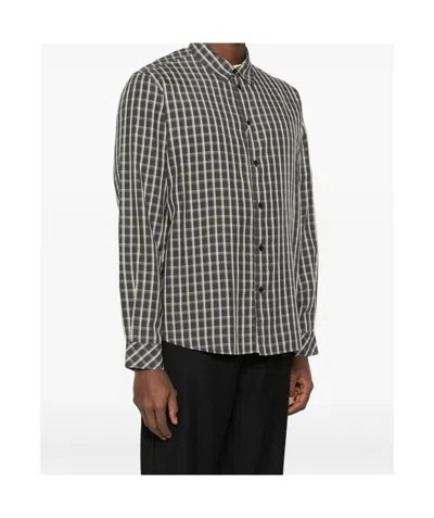 Samsoe & Samsoe Check Button-down Shirt In Gray