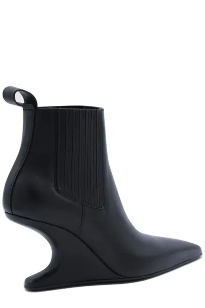 Rick Owens Ankle Boot With Pointed Toe And Sculptural Heel In Black