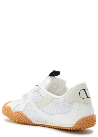 Valentino Garavani Amphibia Sneaker In Rubberised Calfskin And Split Leather Woman White 41