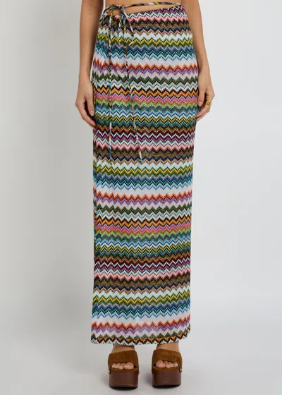 Missoni Mare Striped Metallic Crochet-knit Maxi Wrap Skirt In Multi