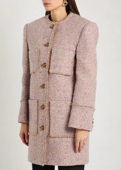 Chloé Button Patch Pocket Coat In Purple