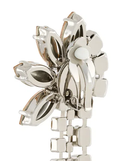 Msgm Drop Chain Earrings In Brown