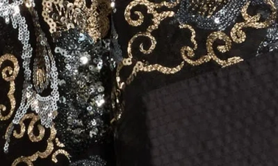 L'agence Jin Sequin Embellished Open Front Ruana In Black | ModeSens