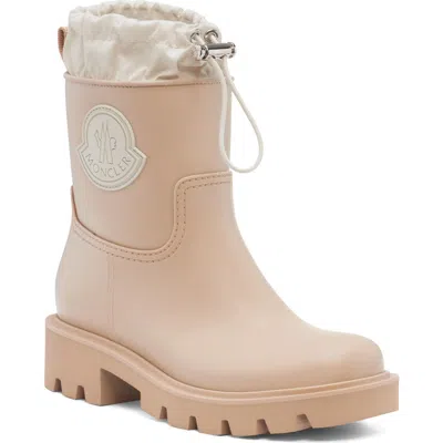 Moncler Kickstream Drawstring Logo-patch Rain Boots In Brown