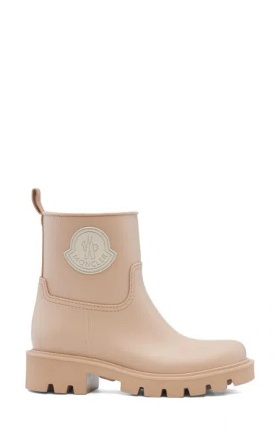 Moncler Kickstream Drawstring Logo-patch Rain Boots In Brown
