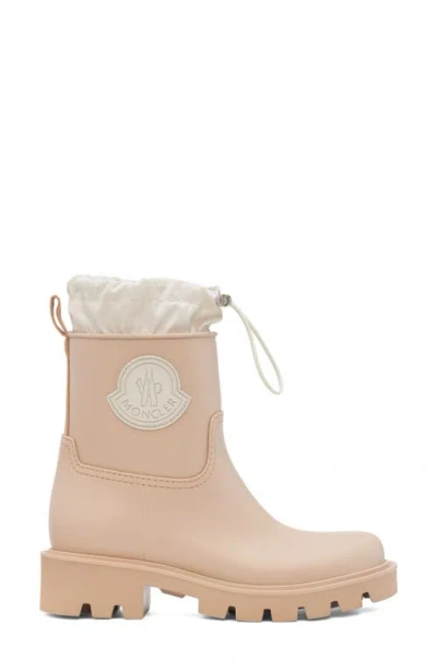 Moncler Kickstream Drawstring Logo-patch Rain Boots In Brown