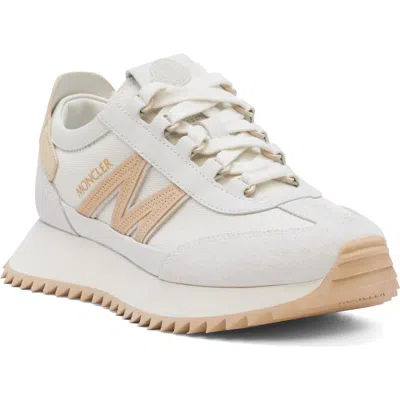 Moncler Pacey2 Sneaker In White Canvas And Leather In White