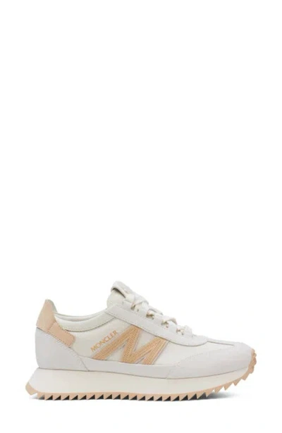 Moncler Pacey2 Sneaker In White Canvas And Leather In White