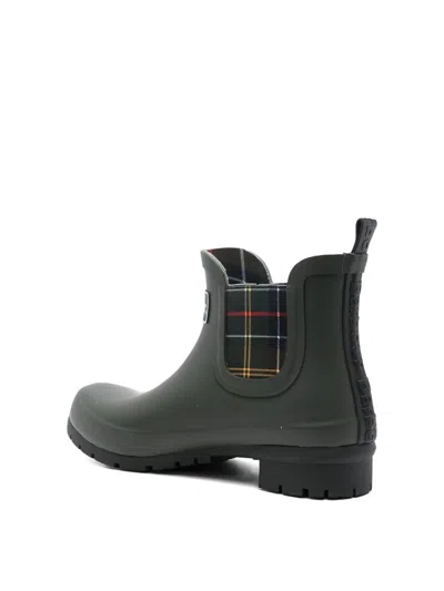 Barbour Kingham Tartan-check Rain Boots In Green