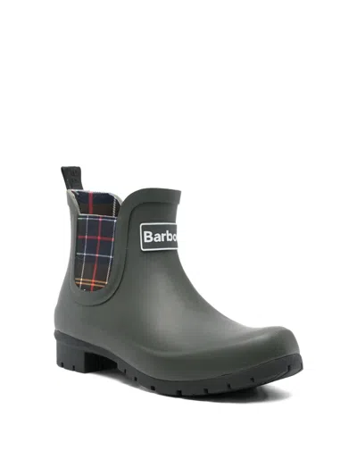 Barbour Kingham Tartan-check Rain Boots In Green