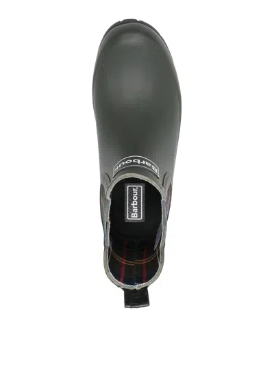 Barbour Kingham Tartan-check Rain Boots In Green