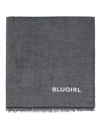 Blugirl Floral Print Scarf In Gray