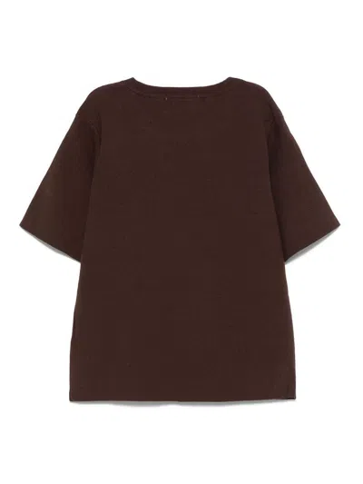 Laneus Short-sleeved Pullover In Brown