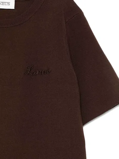 Laneus Short-sleeved Pullover In Brown