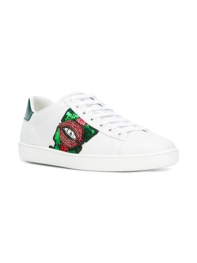 Shop Gucci Sequin Embellished Sneakers - White