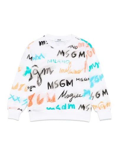 Msgm Logo-print Sweatshirt In Multi