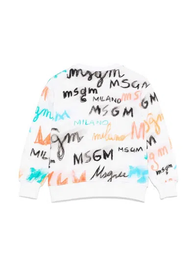 Msgm Logo-print Sweatshirt In Multi
