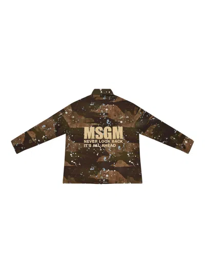 Msgm Shirt In Brown