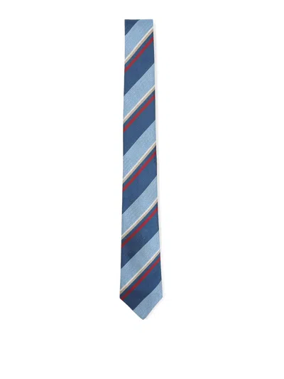 Paul Smith Horizontal Stripe Tie Regular Width Design In Blue