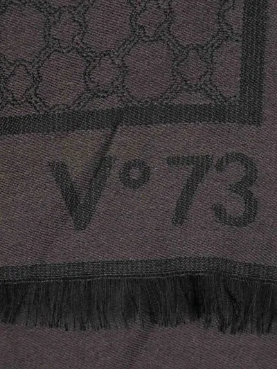 V73 Logo-pattern Scarf In Gray